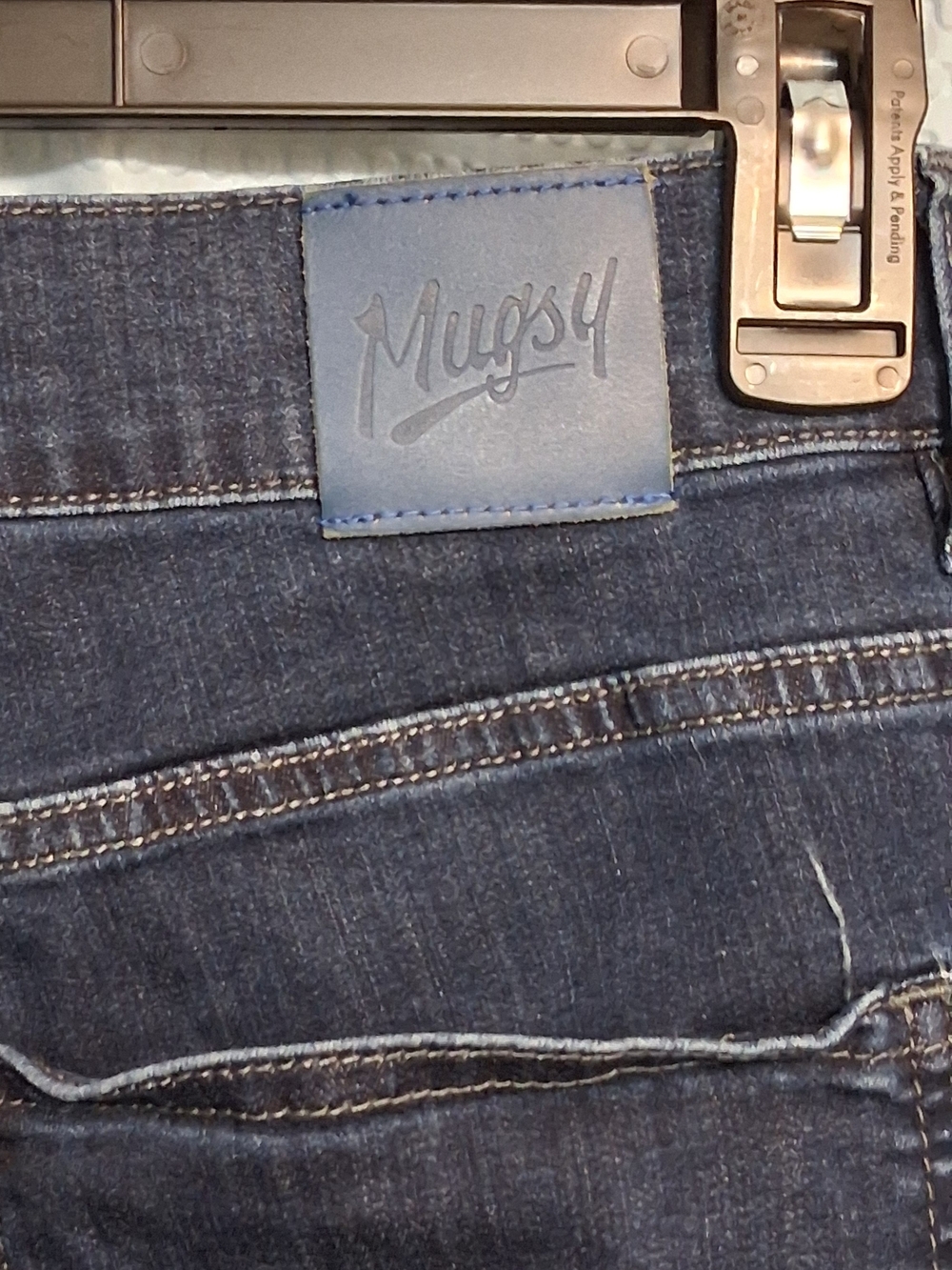Mugsy Fultons Casual Indigo Jeans with Branded Patch - Picture 4 of 7